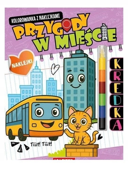 Изображение Kolorowanka z kredk Przygody w miecie