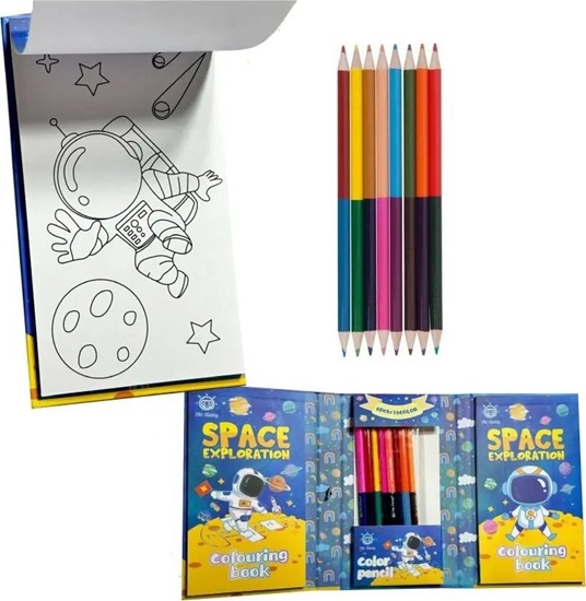 Picture of KOLOROWANKA ZAMYKANA 4 WZORY + 8 KREDEK