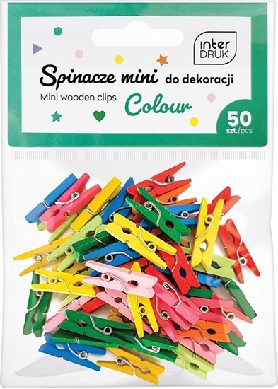 Picture of Kolorowe spinacze do dekoracji mini 50szt