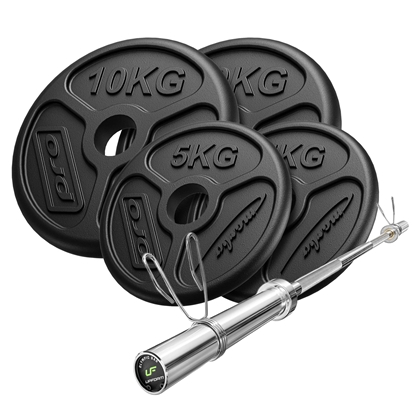 Picture of Komplekts 45 kg | Olimpiskais stienis 180 cm + svaru diski 2x10 kg, 2x5 kg - Marbo Sport