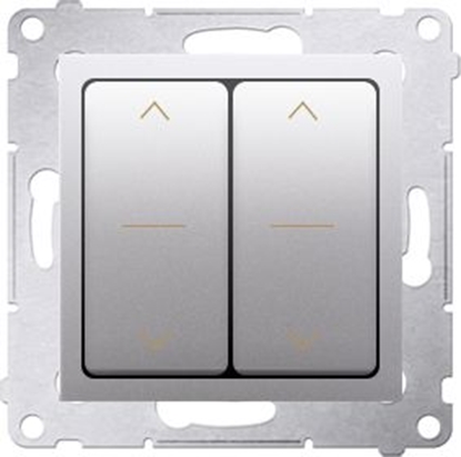 Изображение Kontakt-Simon cznik aluzjowy Simon 54 podwójny trójpozycyjny 10A 250V srebrny mat (DZW2.01/43)