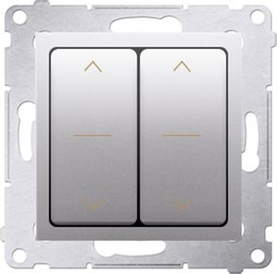 Изображение Kontakt-Simon cznik aluzjowy Simon 54 podwójny trójpozycyjny 10A 250V srebrny mat (DZW2.01/43)