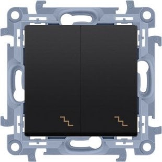 Picture of Kontakt-Simon cznik schodowy podwójny z podwietleniem LED (modu) 10AX, 250V~, zaciski rubowe, czarny mat, SIMON10