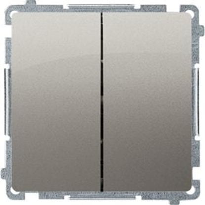 Attēls no Kontakt-Simon cznik wiecznikowy Simon Basic podwójny 10AX 250V satynowy (BMW5.01/29)