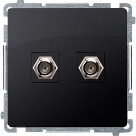 Picture of Kontakt-Simon Gniazdo antenowe Simon Basic podwójne typu F grafit mat (BMAF2.01/28)