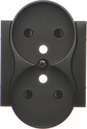 Attēls no Kontakt-Simon Pokrywa gniazda podwójnego z przesonami do ramek NATURE czarny mat (DGZ2MZNP/49)