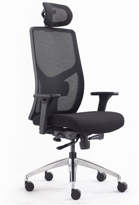 Picture of Kontorstol Ekoflex 520, Sort med armlæn og nakkestøtte