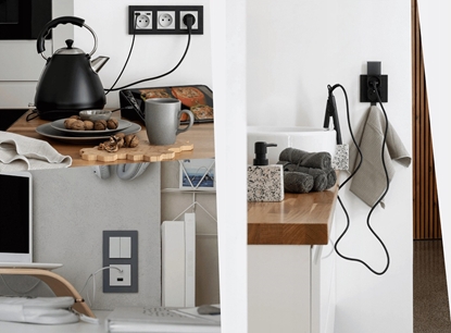 Attēls no Kontroler sterujcy bezprzewodowo innymi urzdzeniami Simon GO Kontakt-Simon Simon 55 GO TEK1W.01/149 sterowany smartfonem [Wi-Fi] - max 30 akcji - CONTROL 230V (modu) IP20 zacisk rubowy czarny mat