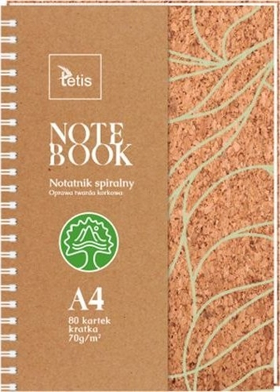 Picture of KOONOTATNIK A4, OPRAWA KORKOWA, 70g/m2, 80 KARTEK