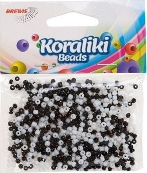 Picture of Koraliki akrylowe do nawlekania biae czarne 35mm