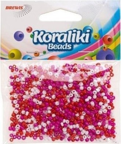 Picture of Koraliki akrylowe do nawlekania biae czerwone 35m