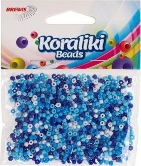 Picture of Koraliki akrylowe do nawlekania biae niebieskie