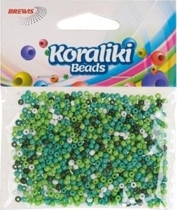 Picture of Koraliki akrylowe do nawlekania biae zielone 35mm