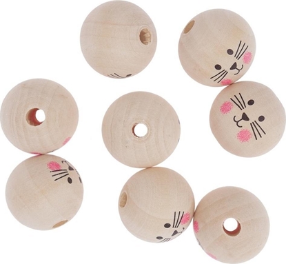 Attēls no Koraliki drewniane 3cm 8szt