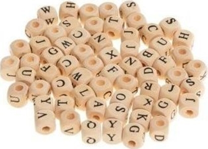 Attēls no Koraliki drewniane alfabet 8mm 60szt