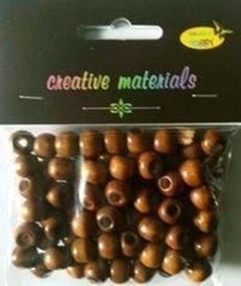 Attēls no Koraliki drewniane brzowe ok 26g ok 150szt