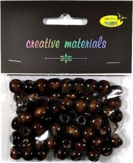 Picture of Koraliki drewniane ciemny brz 10mm 25g