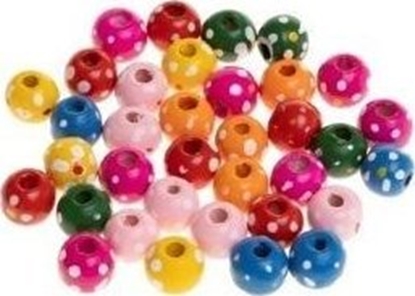 Attēls no Koraliki drewniane do nawlekania kropki 10mm 35szt