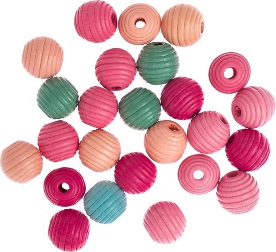 Picture of Koraliki drewniane frezowane 15mm 25szt