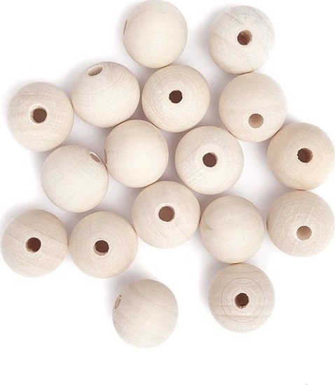 Изображение Koraliki drewniane kulki 20mm 30szt