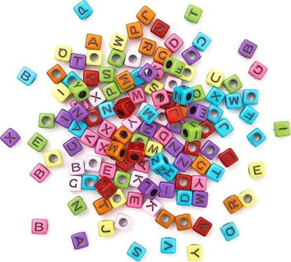 Picture of Koraliki literki czarne na kolorowej bazie 30g