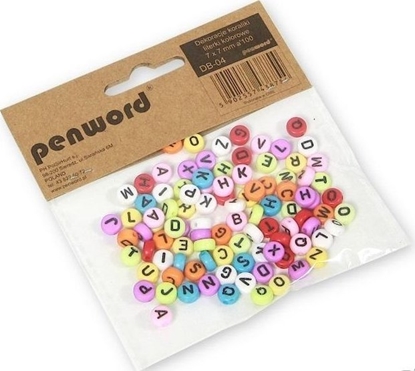 Attēls no Koraliki literki rolorowe 7x7mm 100szt