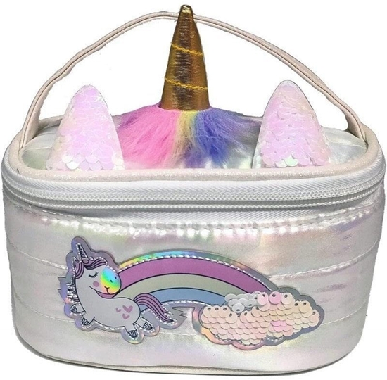 Picture of Kosmetyczka puff Jednoroec biaa