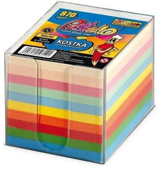 Picture of Kostka w kubiku 90x90mm 850 kartek 10 kolorów