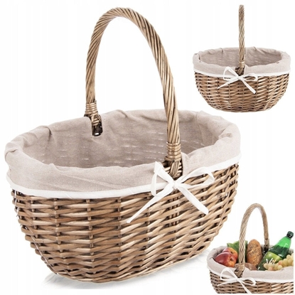 Picture of Kosz piknikowy wiklinowy 40x31x40 cm