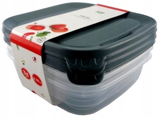 Picture of Kpl Pojemników kwadratowych POLY3 x 0,7 lt