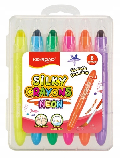 Picture of Kredki elowe KEYROAD Neon, 6 szt., mix kolorów neonowych