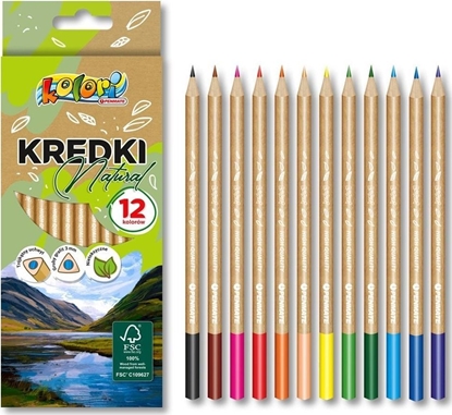 Изображение Kredki Kolori oówkowe 12 kolorów natural PENMATE