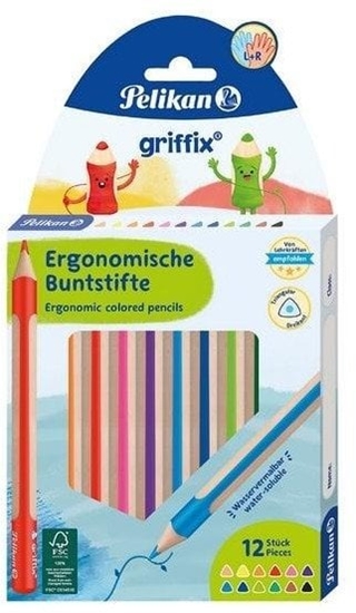 Изображение Kredki oówkowe trójktne Griffix 12 kolorów EDUKAMP
