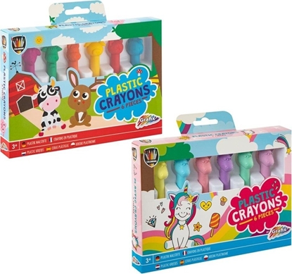 Attēls no Kredki plastikowe 6 kolorów mix