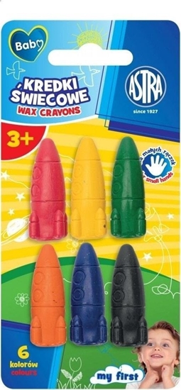 Picture of Kredki wiecowe w ksztacie rakiety 6kol ASTRA