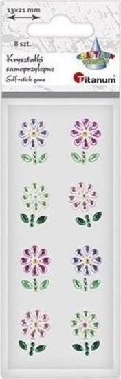 Изображение Krysztaki samoprzylepne kwiaty 13x21mm mix 8szt