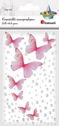 Изображение Krysztaki samoprzylepne Motyle i pereki 117szt EDUKAMP