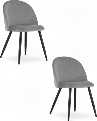 Picture of Krzeso BELLO - aksamit jasnoszare / nogi czarne x 2