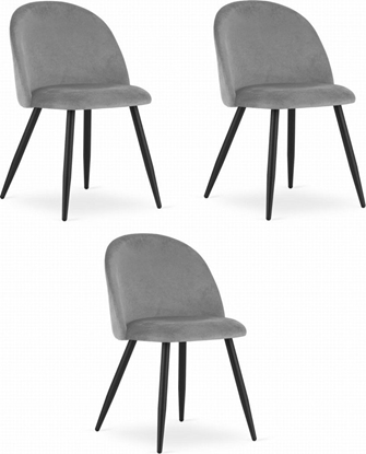 Picture of Krzeso BELLO - aksamit jasnoszare / nogi czarne x 3