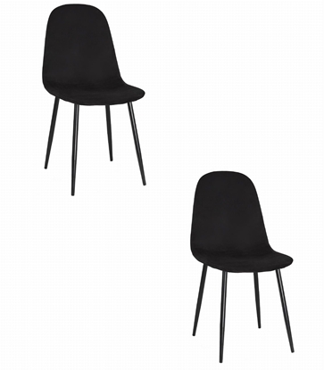 Attēls no Krzeso tapicerowane COMO czarne aksamit 2 szt. loft nowoczesne