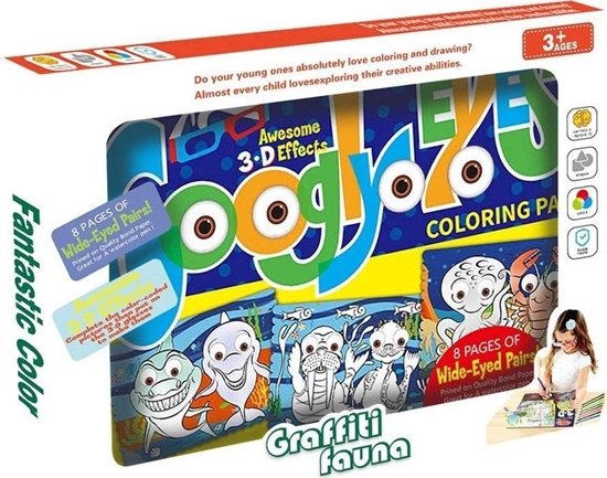 Picture of Ksieczka do kolorowania 3D + mazaki 8szt