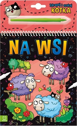 Изображение Ksieczka Zdrapuj i szukaj kotka. Na wsi