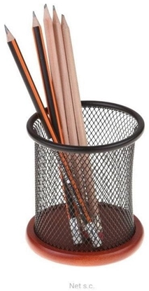 Picture of Kubek przybornik czarny z drewnem