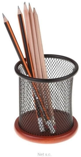 Picture of Kubek przybornik czarny z drewnem