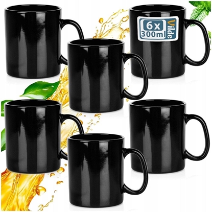 Attēls no Kubki szklane czarne 300 ml 6 szt.