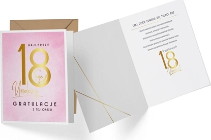 Изображение KUKARTKA Karnet 18 Urodziny, róowe V-008