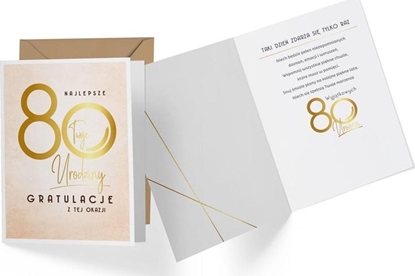 Picture of KUKARTKA Karnet 80 Urodziny, beowe V-015