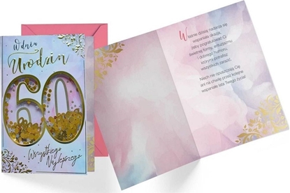 Изображение KUKARTKA Karnet B6 konfetti KNF-040 Urodziny 60 damskie