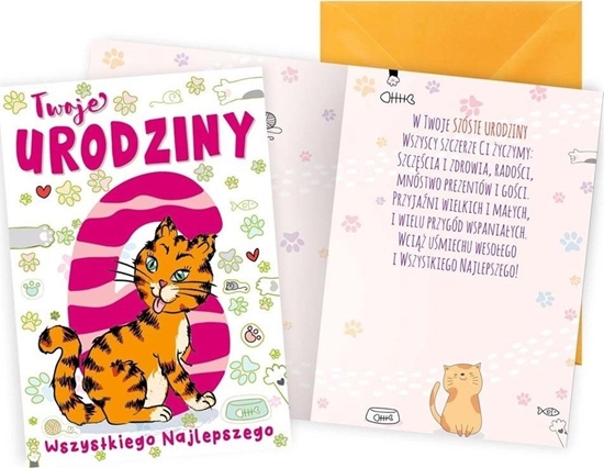 Picture of KUKARTKA Karnet B6 Urodziny 6 kotek
