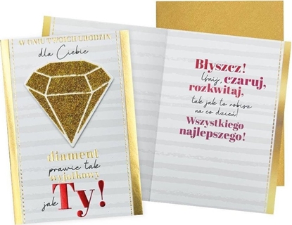 Изображение KUKARTKA Karnet B6 Urodziny diament